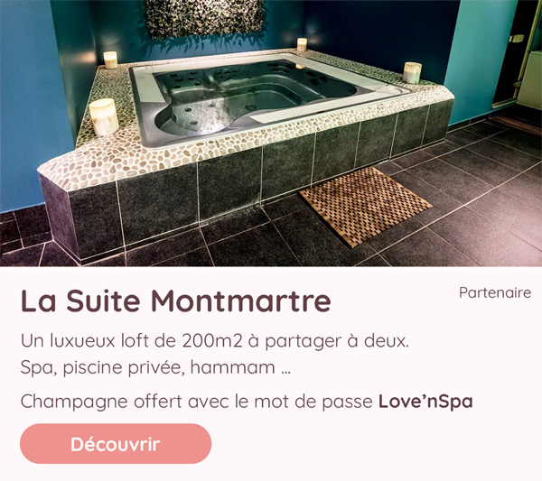 spa ciney suite montmartre - love room de luxe pour nuit insolite avec jacuzzi privatif