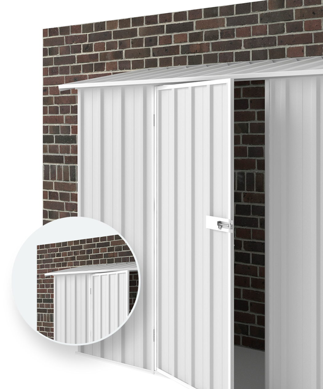 EasyShed | Off The Wall Garden Shed 1.5m (w) x 0.78m (d) x 1.95m (h) - Zinc