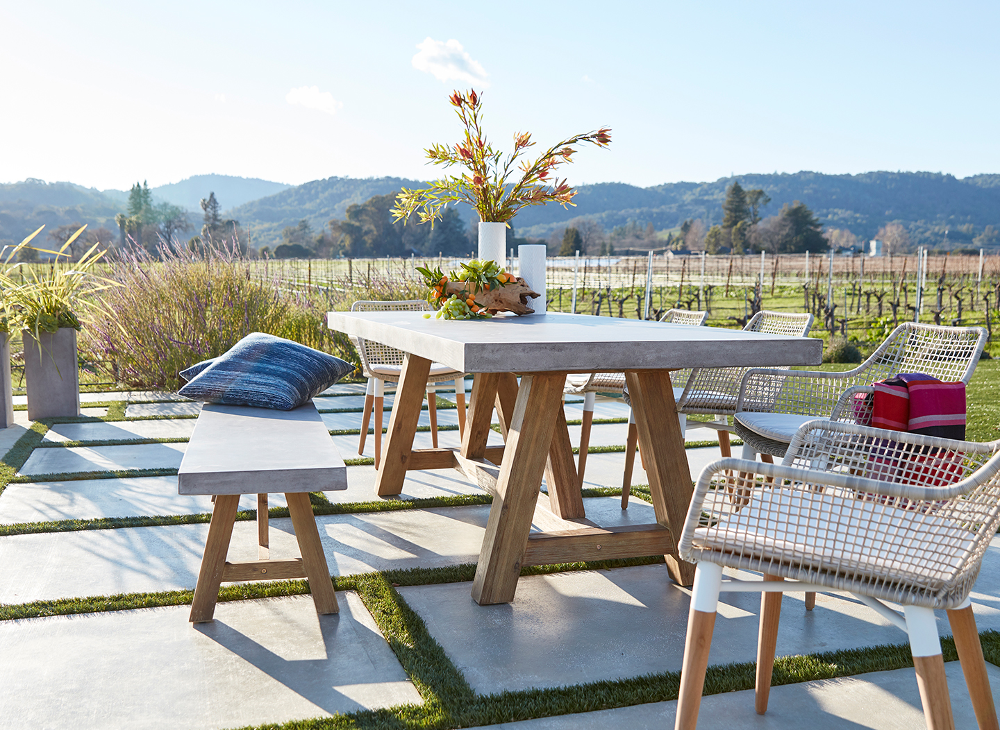Outdoor Dining Tables - Teak, Concrete, Metal & More | Terra