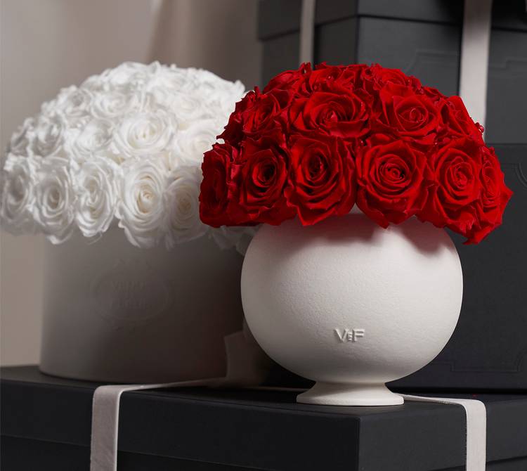 Dome White Roses Dome Shaped Roses & Floral Arrangements | Venus et Fleur