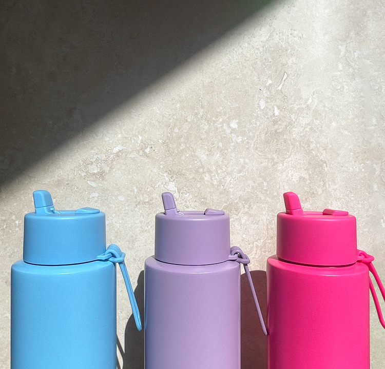 Water bottle store with straw