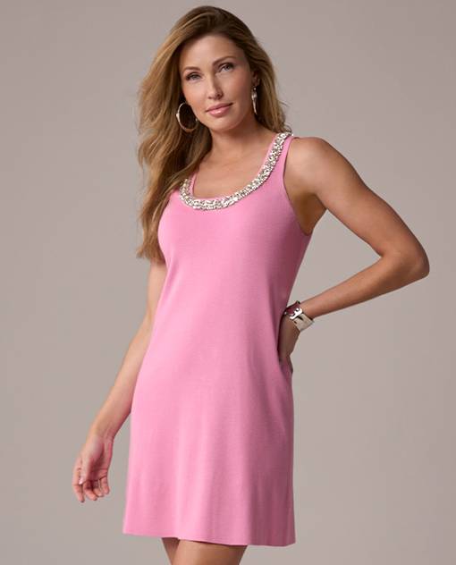 models wearing pink short dress