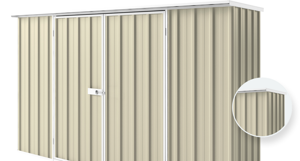 EasyShed Flat Roof Garden Shed 1.5m (w) x 0.78m (d) x 2.12m (h) Zinc