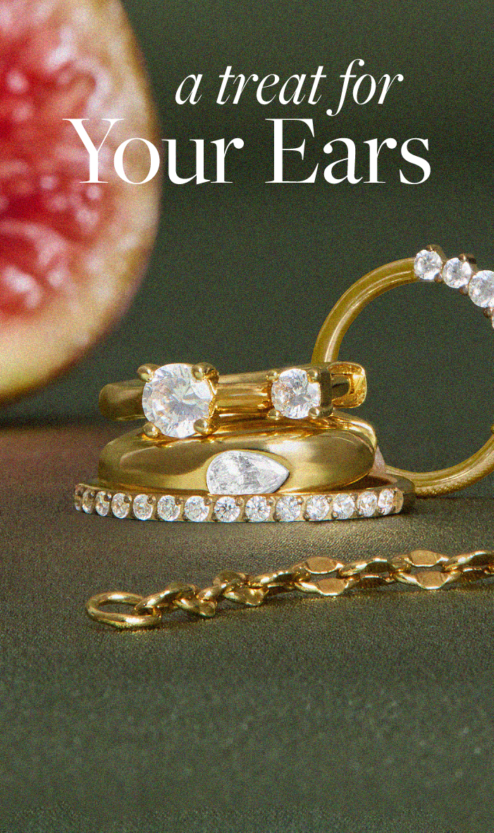 A stack of Studs earrings. A treat for your ears.