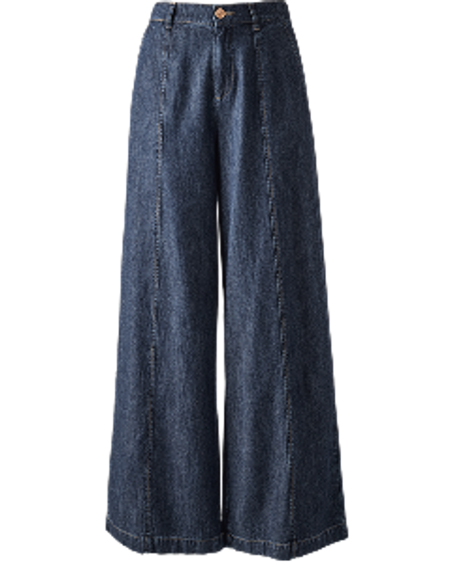 Denim wide leg pants