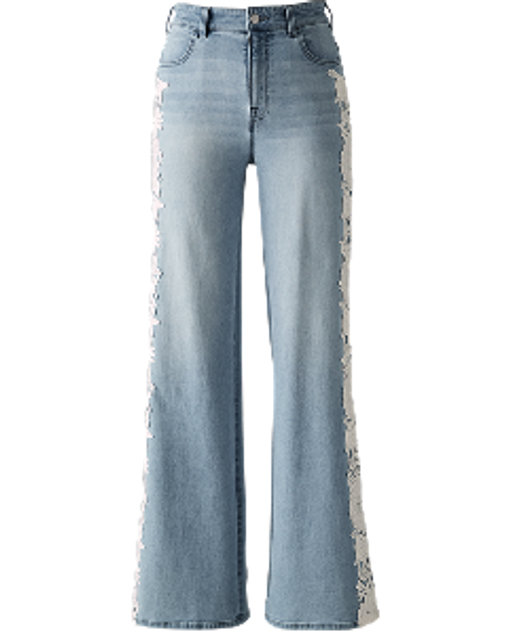 Wide leg jeans with lace