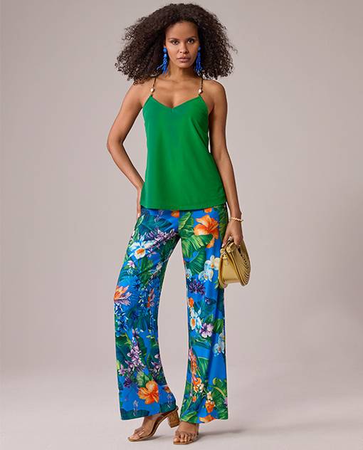 models wearing tropical bottoms