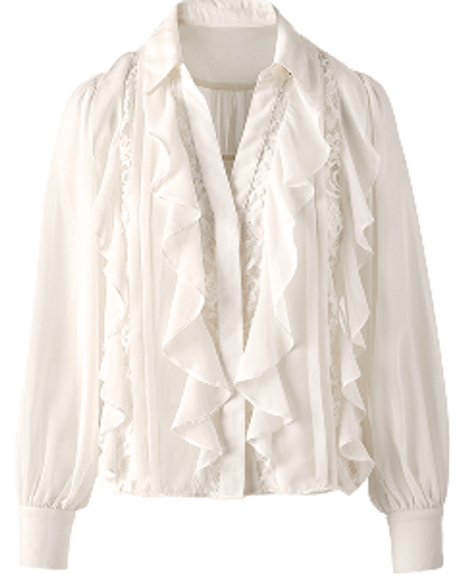 white ruffle top