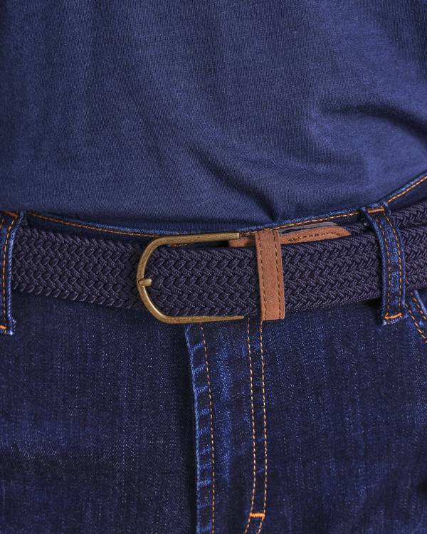 The Voyager - Woven Stretch Belt w/Suede Trim - Charcoal