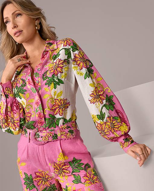 models wearing floral matching set