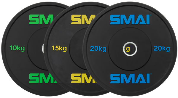 110kg HD Bumper Plate Set Inc 20kg Barbell