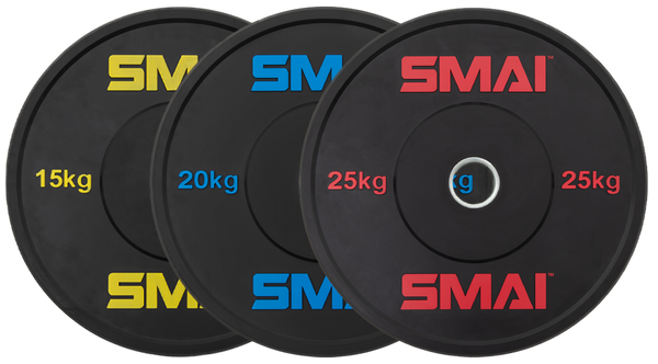 135kg HD Bumper Plate Set Inc 15kg Barbell