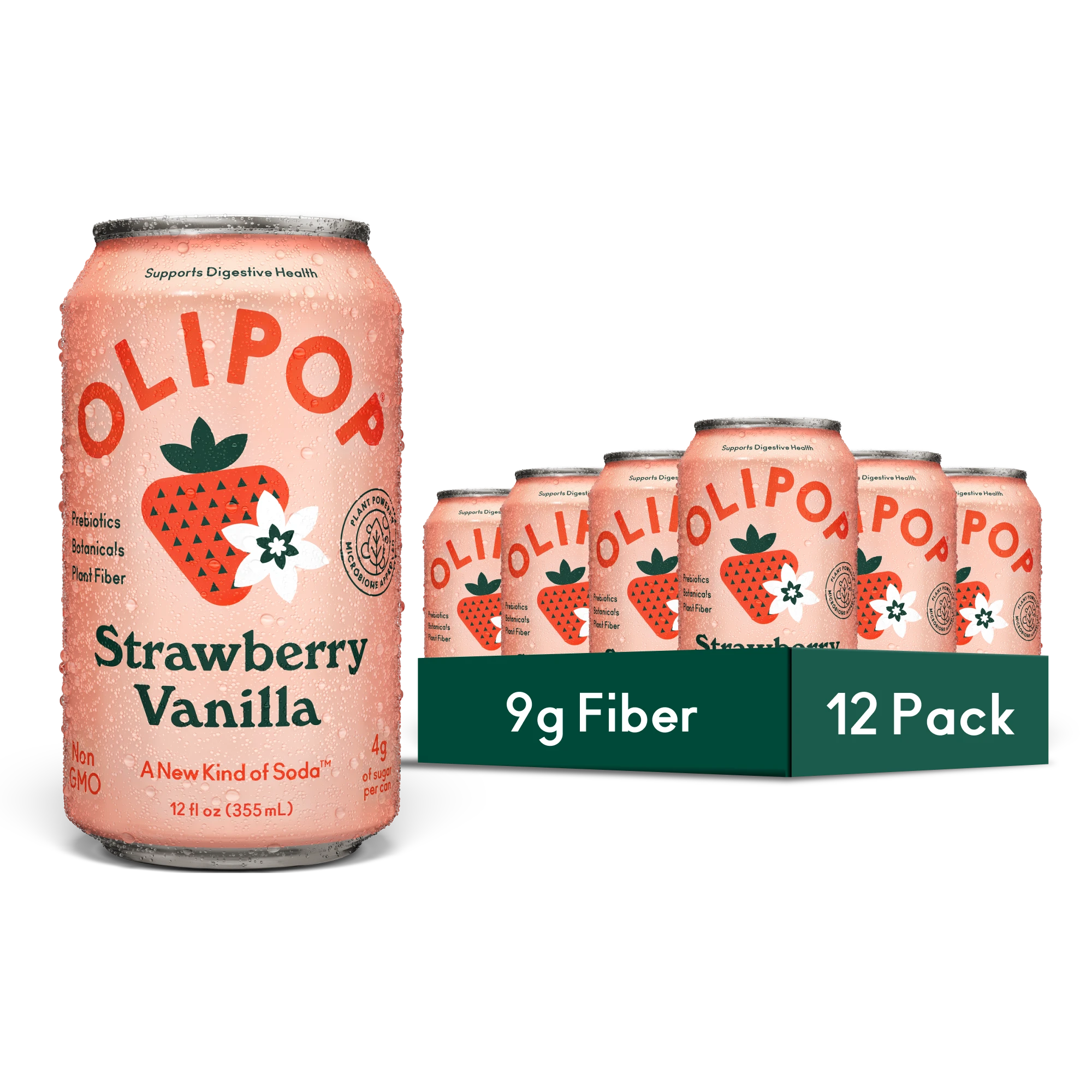 Strawberry Vanilla Prebiotic Soda | OLIPOP