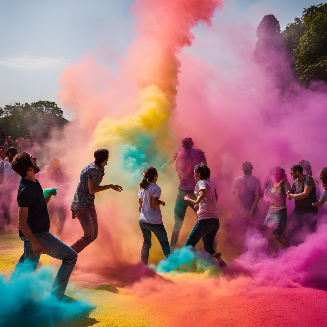 Colour Powder In The Air