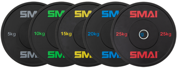 170kg HD Bumper Plate Set Inc 20kg Barbell