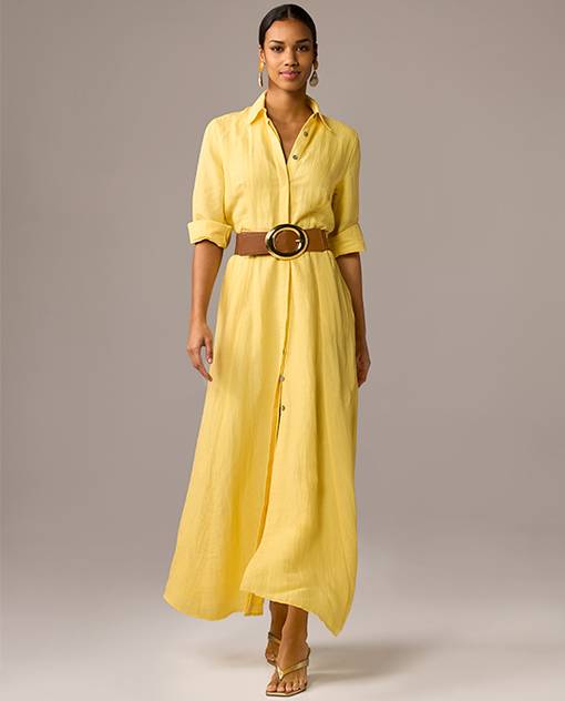 Models wearing a yellow dress