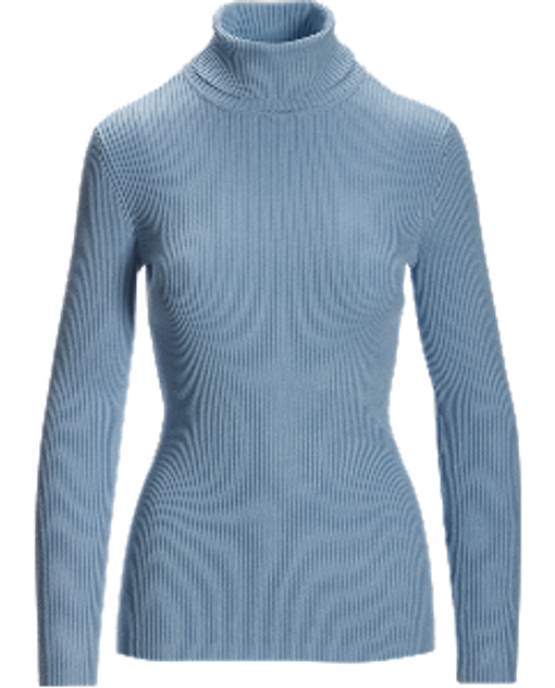 Blue turtleneck sweater