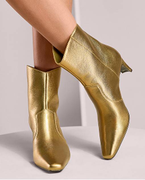 gold metallic boots