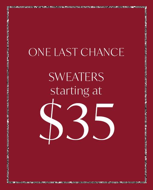 sweaters starting at $35