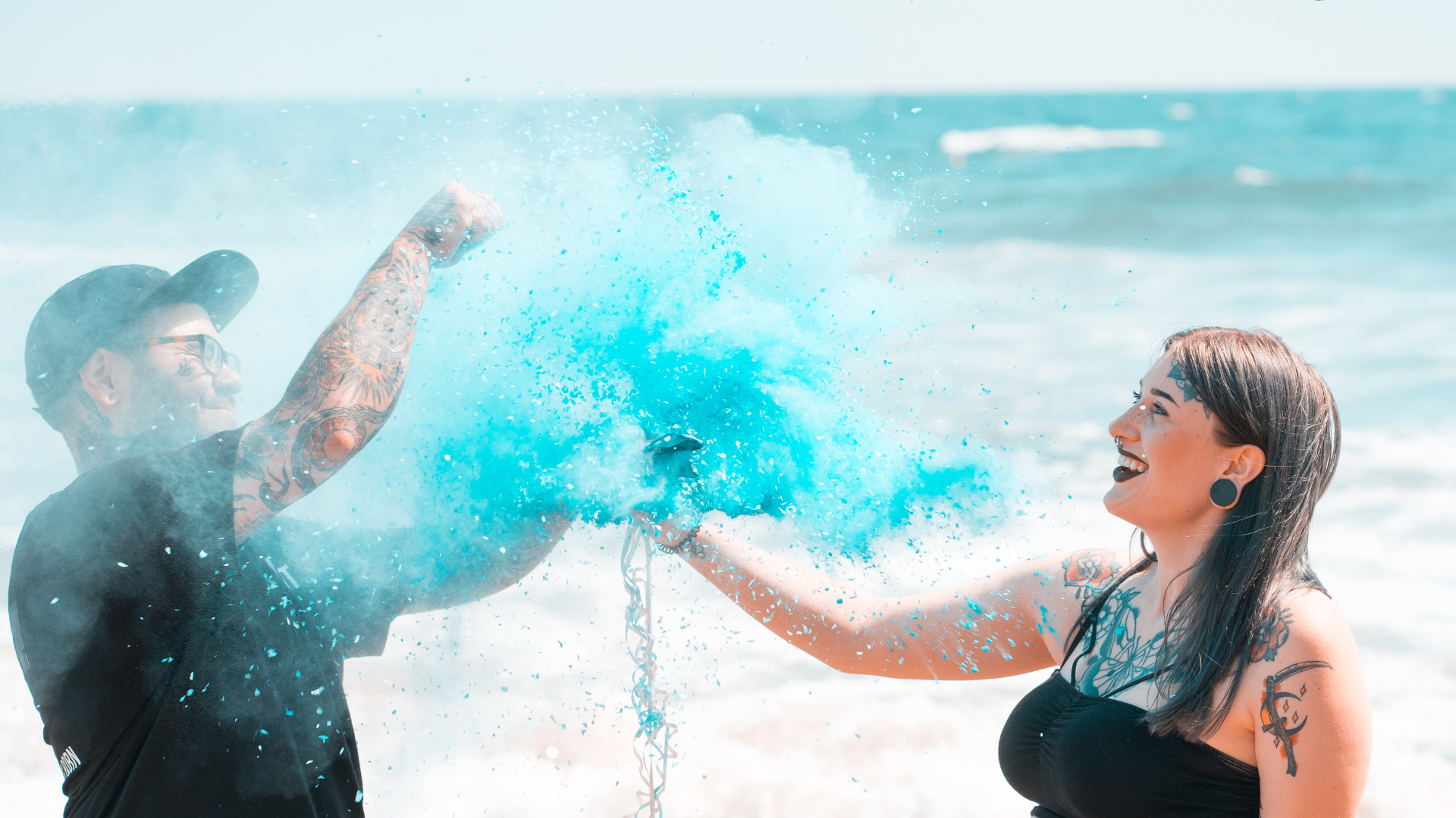 Blue Colour Powder Reveal