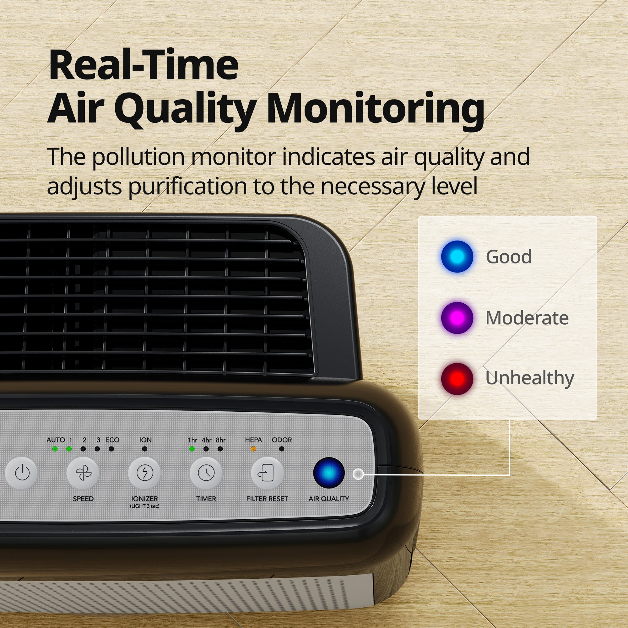 Airmega 200M Black Real-Time AQI