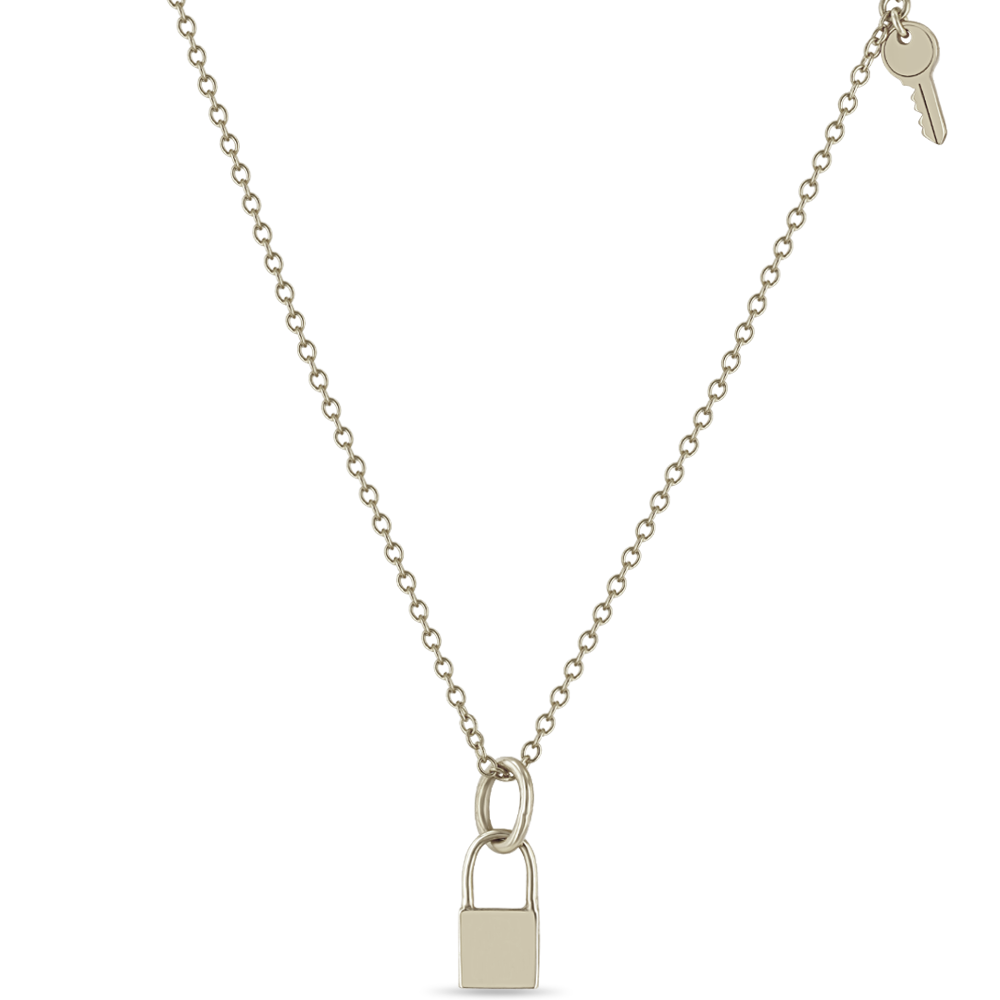 Small Stainless Steel Padlock Necklace Pendant Chain For Women