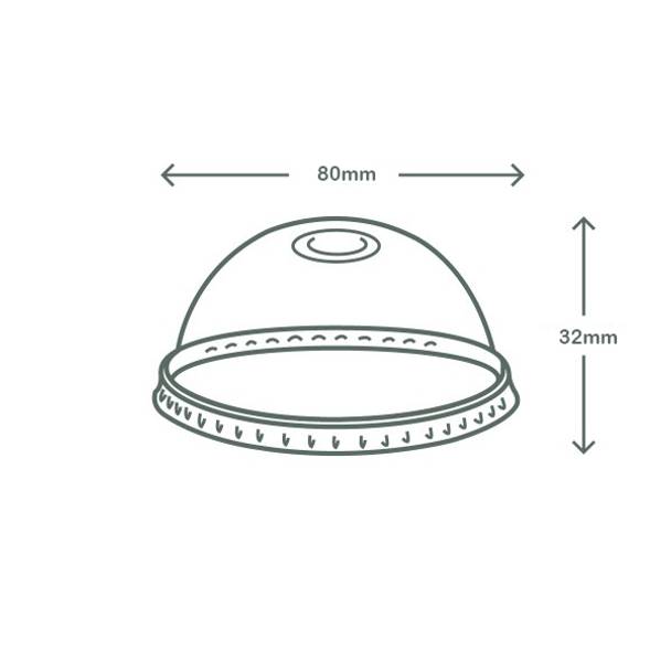 Dome PLA Lid - Straw Slot - 76 Series
