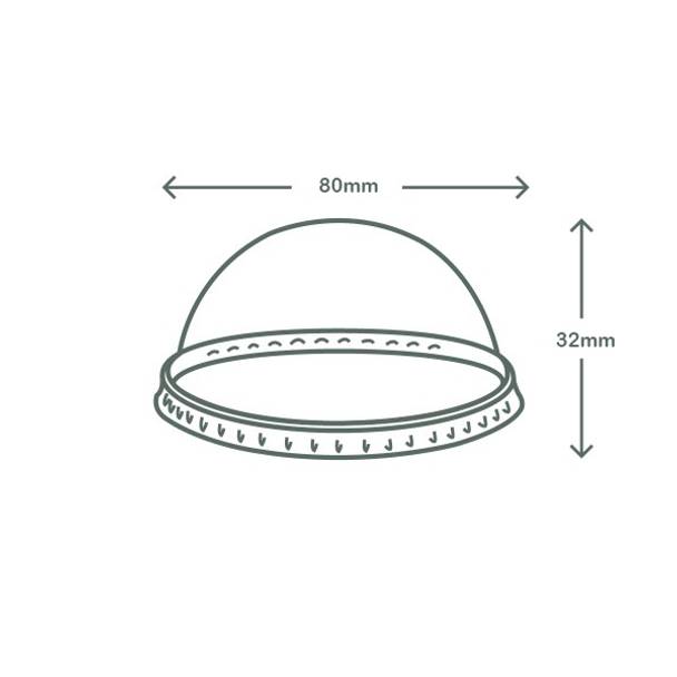 Dome PLA Lid - No Hole - 76 Series