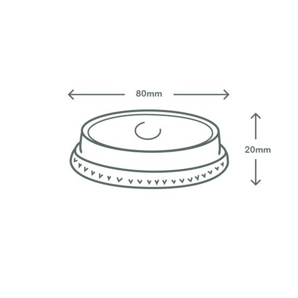 Flat PLA Lid - Straw Slot - 76 Series