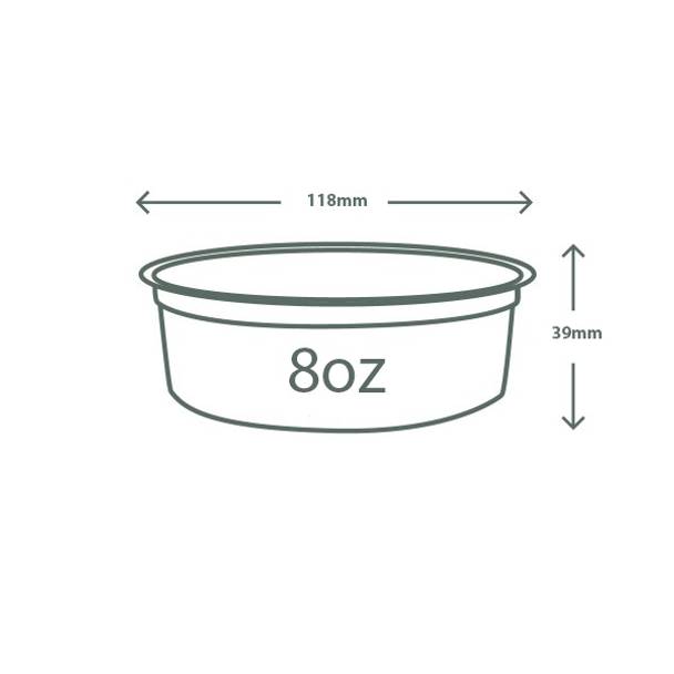 8oz (250ml) Premium PLA Round Container - clear