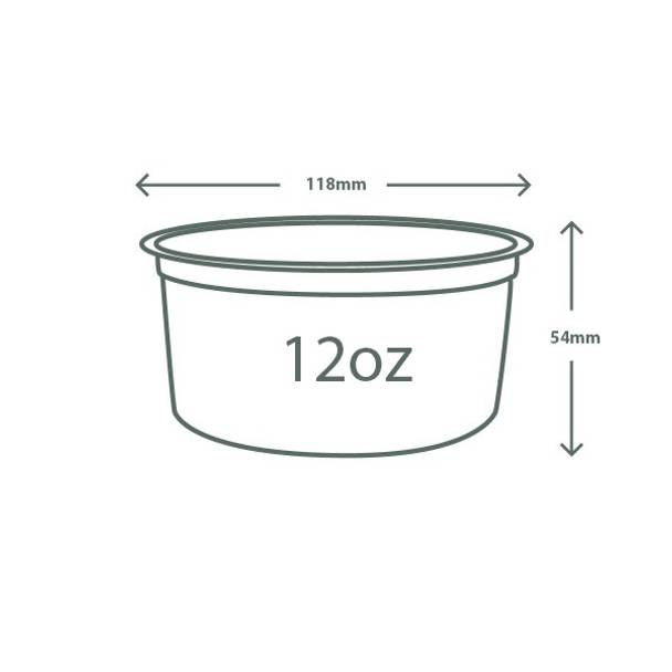 12oz (360ml) Premium PLA Round Container - clear
