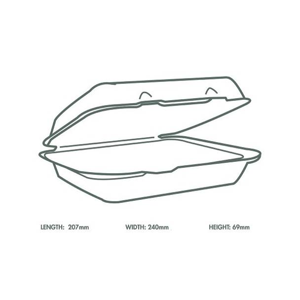 9" x 8" Dinner Clam Large - Plant Fibre - PFAS Free - White