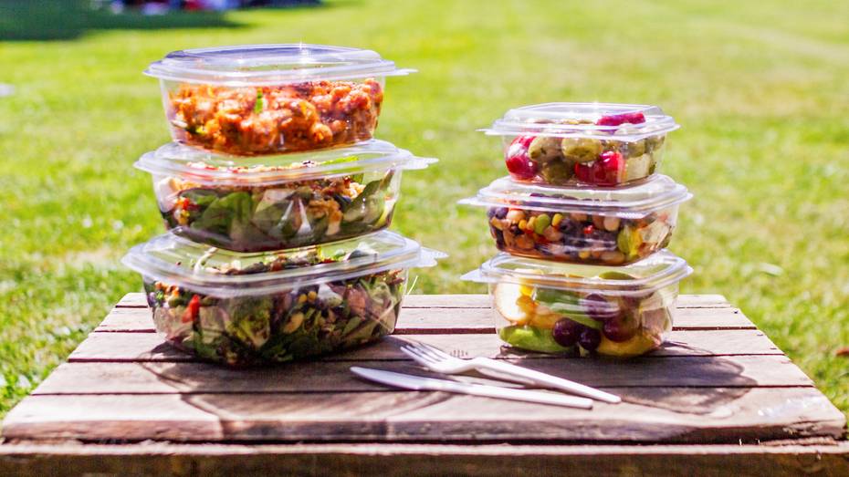 12oz (360ml) Rectangular Hinged Container – Clear PLA