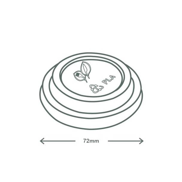 Hot Lid - Bioplastic - Opaque - 72 Series