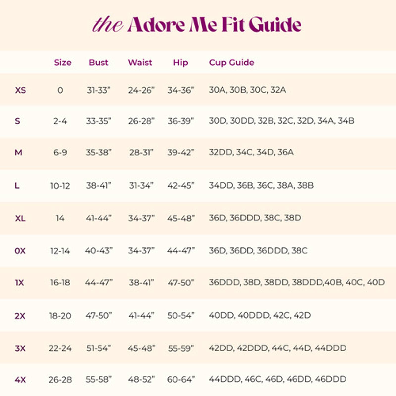 Product size guide