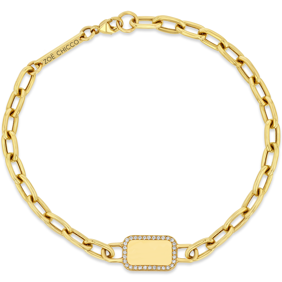 14K 9K Personalized Initial Monogram Bracelet Custom Initial 
