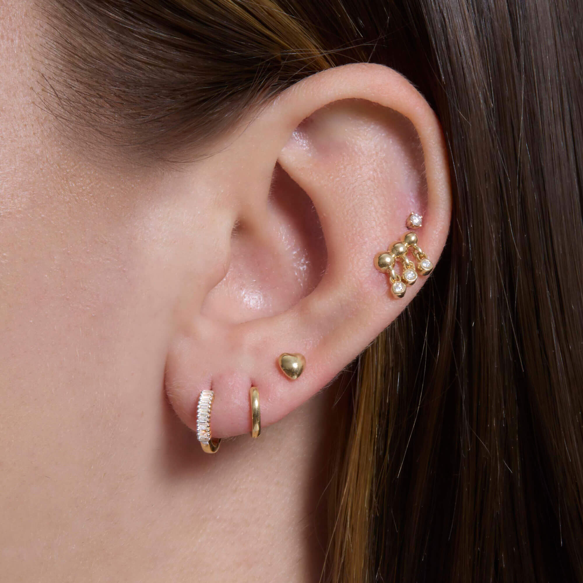 ◆STONEHENgE◆ 14K Rose Gold Piercing SA25B57K Amazon.com: 14K Rose Gold Beaded Flatback Stud Earring