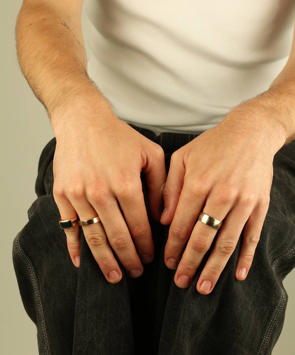 Metal Geo Ellipse Wide Ring