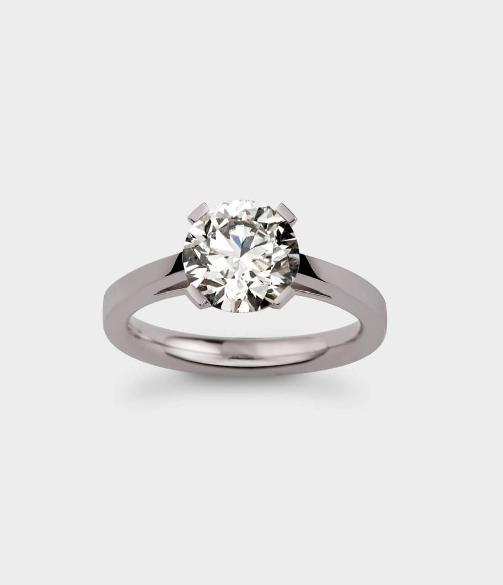 Radiant Light 2 Carat Solitaire Engagement Ring