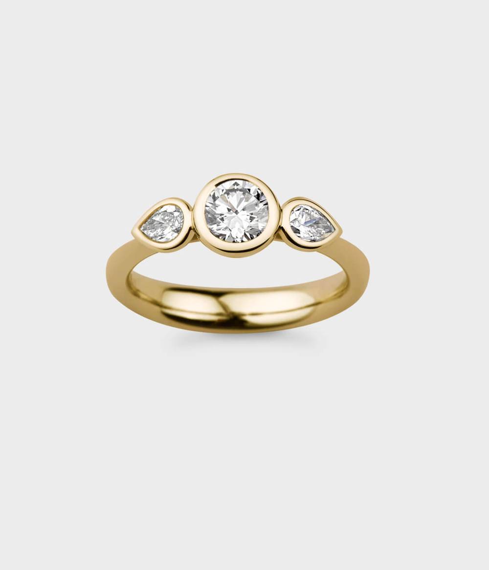 Angel 1/2 Carat Round and Pear Cut Stones Engagement Ring