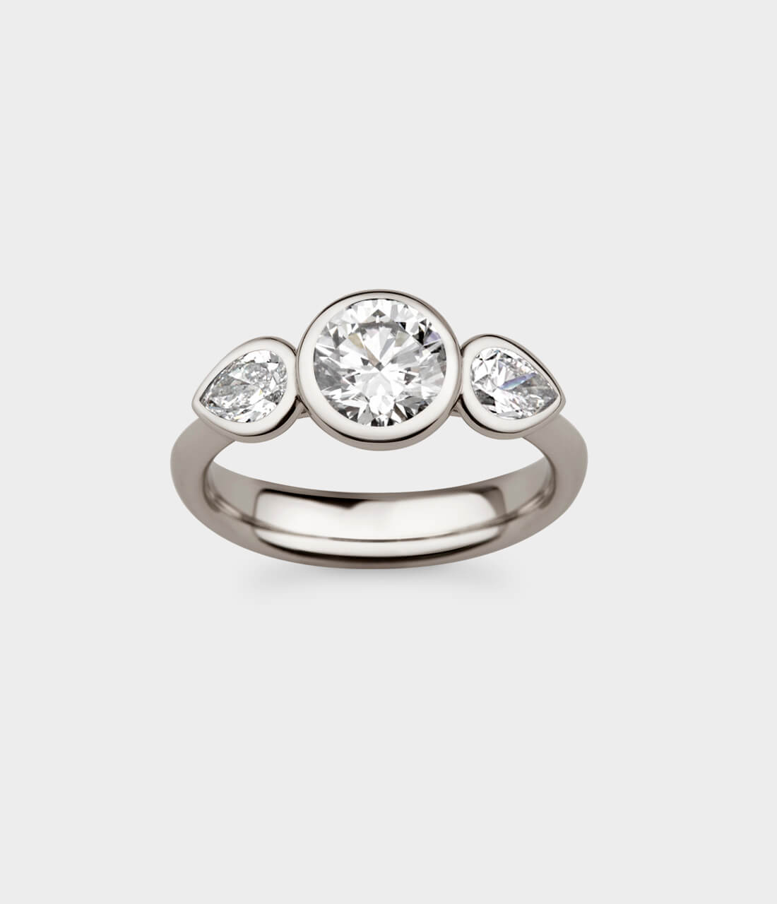 One carat three deals stone diamond ring