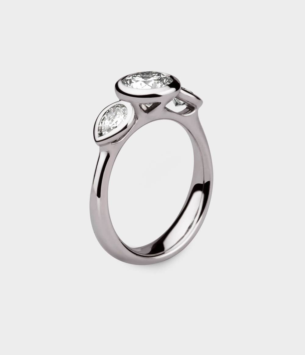 Angel 1 Carat Three Stone Engagement Ring