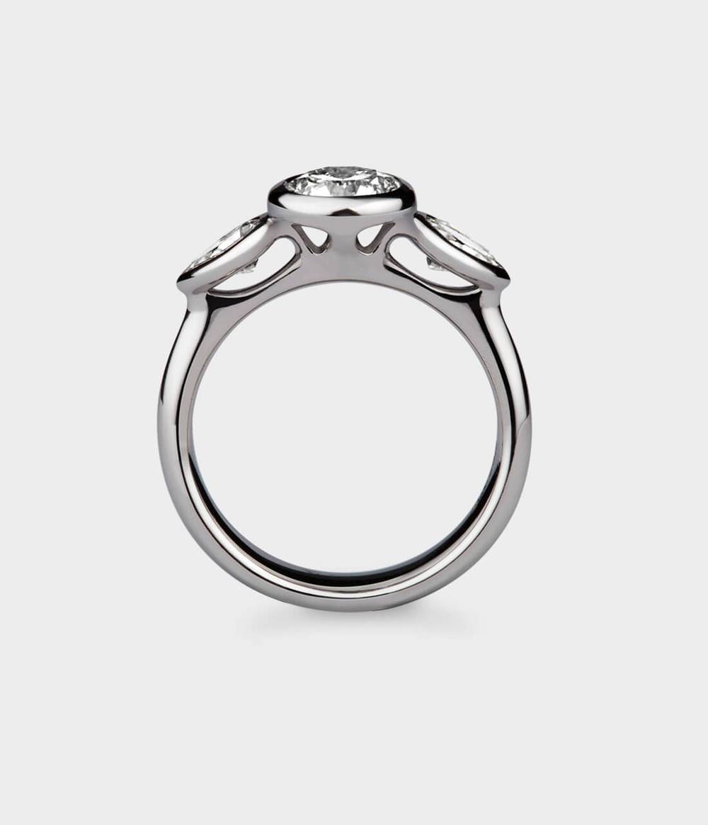 Angel 1 Carat Three Stone Engagement Ring