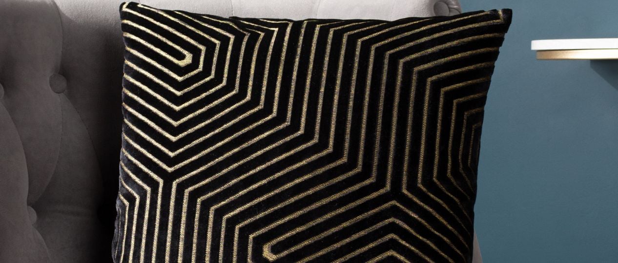 Black velvet outlet cushions