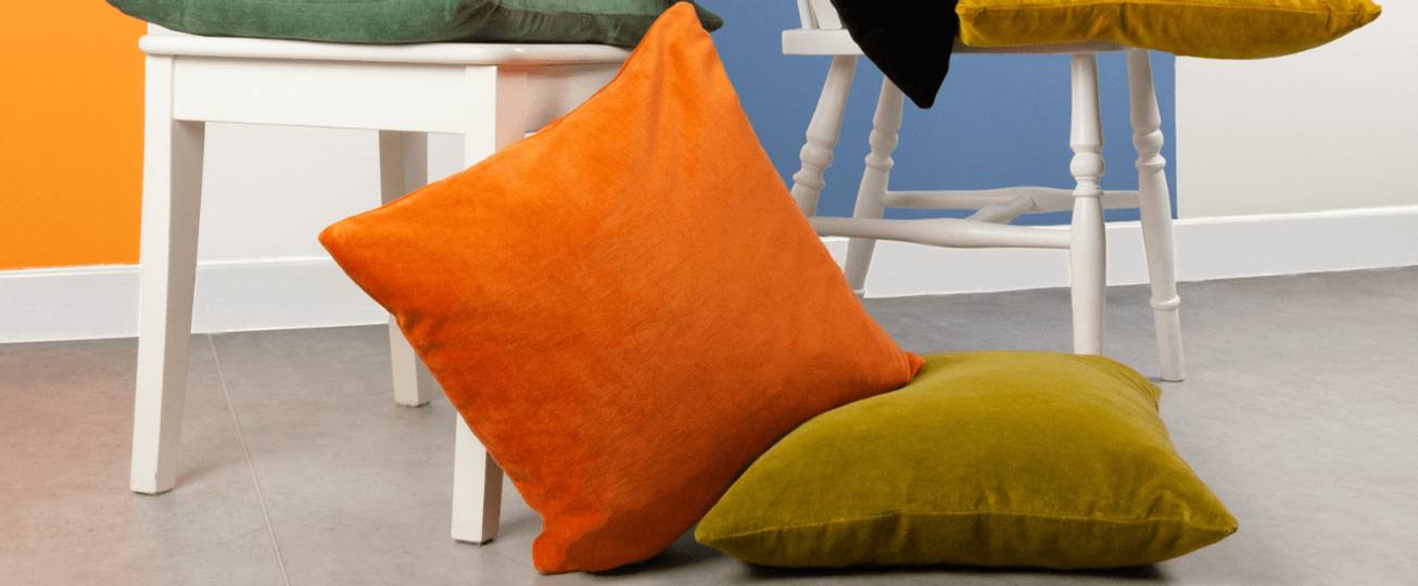 Orange Velvet Cushions