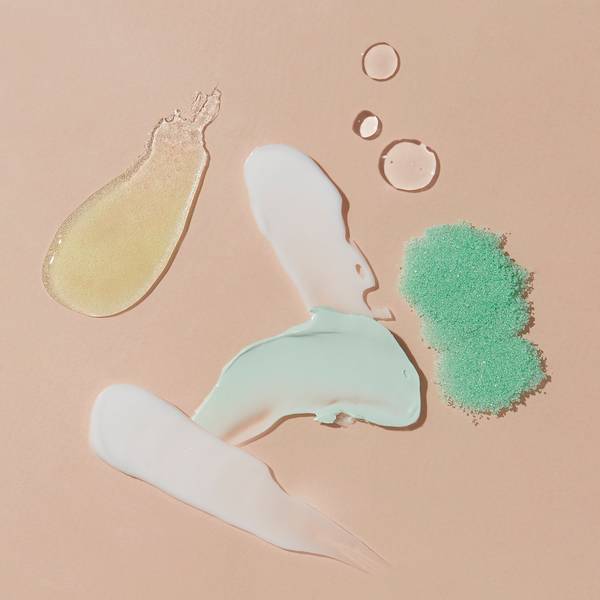 Pedi In A Box Ultimate 6 Step Aloe Aloe Texture Swatches on Pink Background