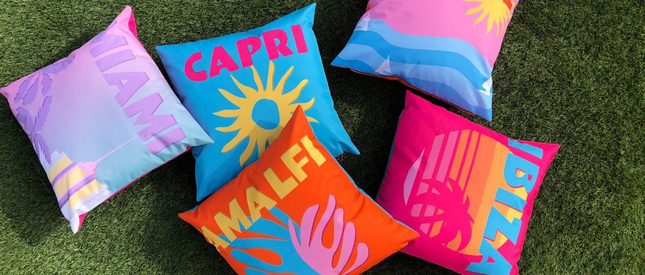 Bright coloured outdoor cushions sale