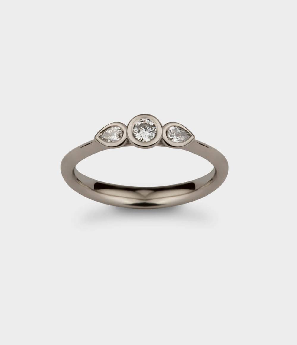 Angel Three Stone Engagement Ring