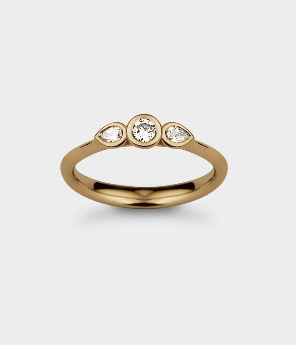 Angel Three Stone Engagement Ring