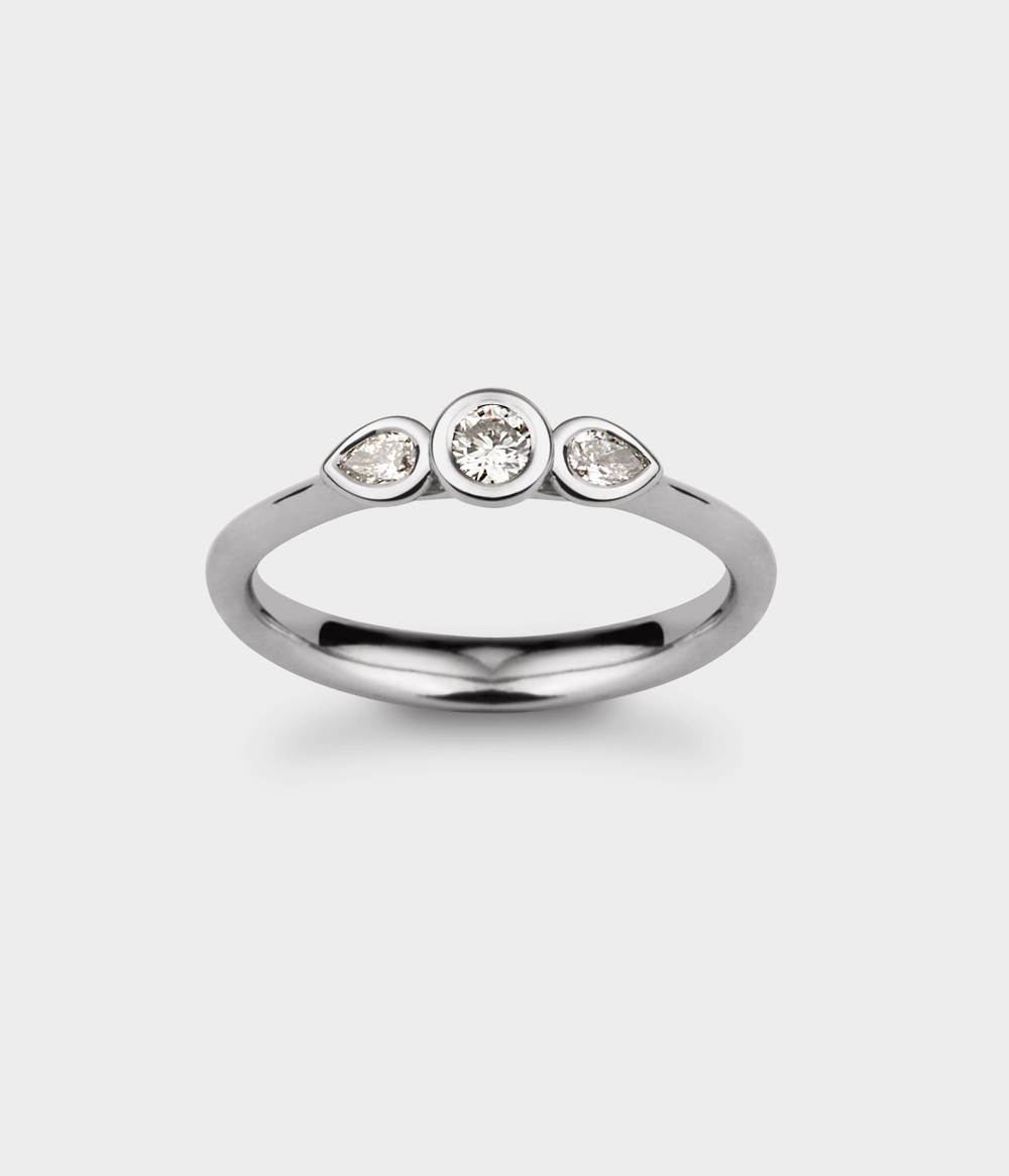 Angel Three Stone Engagement Ring